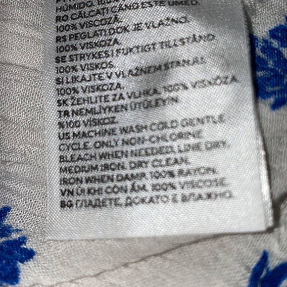 H&M gauzy floral print button up short sleeve boxy cut oversized NEW size XXL - Picture 9 of 13